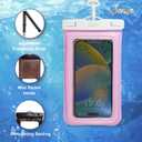 Sonix Waterproof Phone Pouch - Floating Phone Case Dry Bag w/Crossbody Lanyard - Beach Cruise Travel Essentials - Compatible w/All Devices, Touchscreen Friendly | Jelly Pink
