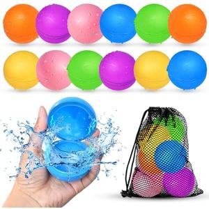 10Pcs Reusable Water Balloons, Pool Beach water Toys for Boys and Girls, Outdoor Summer Toys for Kids Ages 3-12