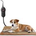 NAMOTEK Pet Heating Pad with Timer, Adjustable Temperature, Waterproof, Chew Resistant Cord, Auto Power-Off, Electric Indoor Heated Mat for Dogs and Cats (19"x15")