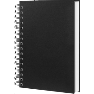 Spiral Notebook,A5 Lined Black Journal Notebook 5.62 x 8.4 inches-100 Sheets/200 Pages,100GSM Thick Paper,Hardcover Journals for Writing Work School Supplies