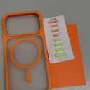 TORRAS Magnetic Shockproof for iPhone 17 Pro Case, Compatible with MagSafe, Military-Grade Drop Protection, Camera Control, DIY Button, Slim Translucent Phone Case for iPhone 17 Pro, Orange