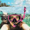 Bairuifu 2 Packs Dry Snorkel Mask Set Snorkeling Gear for Adults Scuba Diving Mask Swimming Glasses Swim Dive Mask Nose Cover Free Diving