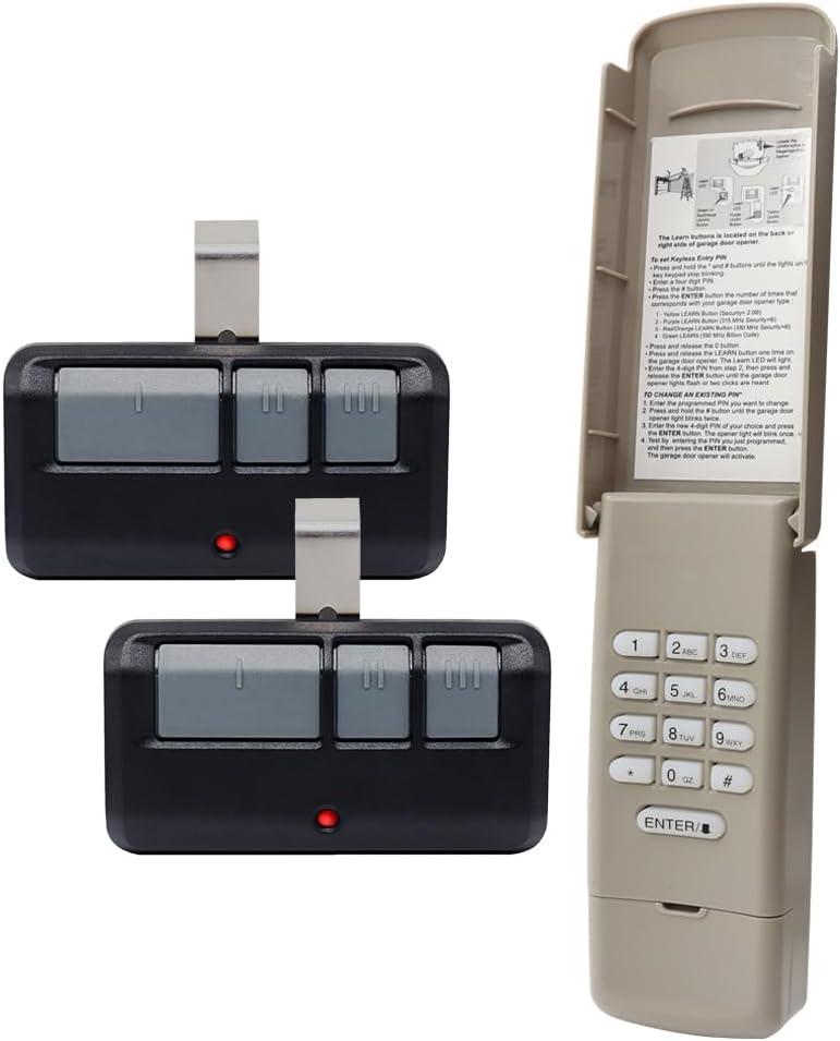 Garage Door Opener Keypad with 2 Garage Door Remotes for Liftmaster Chamberlain Craftsman Opener Remote Keypad, Replaces 877/878MAX 893MAX 893LM 971LM 877LM G940EV-P2