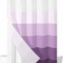 No Hook Shower Curtain with Snap in Liner, Ombre Purple Shower Curtains and Liner Set, 36*72