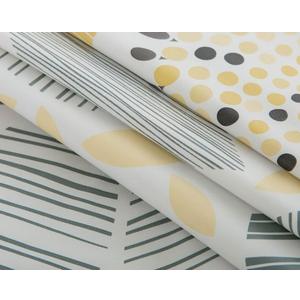 LIBERECOO Round Vinyl Fitted Tablecloth with Flannel Backing Elastic Edge Table Cover Waterproof Stain-Resistant Wipeable Tablcloths Fits Round Tables, 44" Round (Abstract Floral)