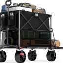 TIMBER RIDGE 400L Large Capacity Folding Double Decker Wagon with Brakes, 54" Extra Long Extender Wagon Cart, 450lbs Heavy Duty Collapsible Cart, All-Terrain Big Wheels for Camping, Sports, Shopping