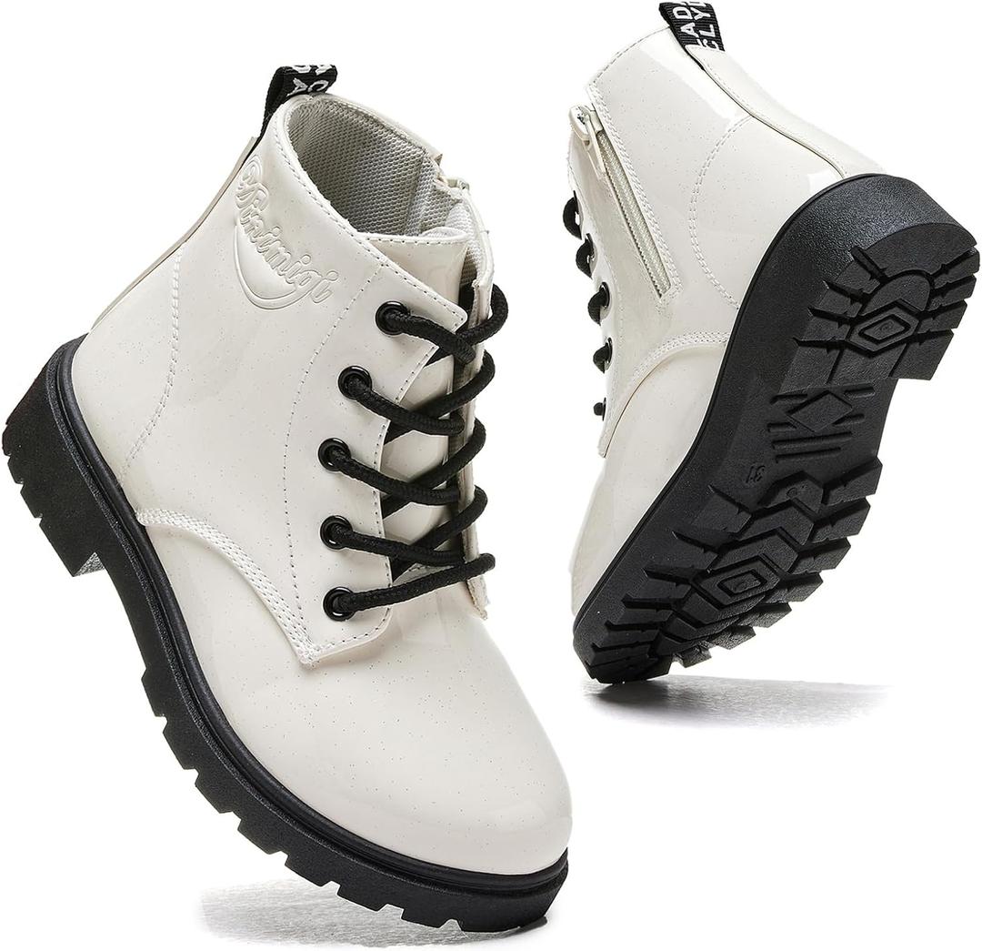 Daclay Kids Girls' Boots Children's Boots Outdoor Boots Girls' Plush Short Boots Boys Boots 4 Toddler, White Size 37