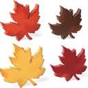 COCHIE Fall Leaves Decorations for Home Indoor, Farmhouse Thanksgiving Table Decor, Vintage Harvest Tabletop Decoration, Wooden Maple Leaf Signs Block for Tiered Tray Party Shelf Display Set of 4