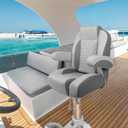 Leader Accessories High Back Luxury Reclining Pontoon Captains Chair Bucket Boat Seat Yacht Seat with Armrests