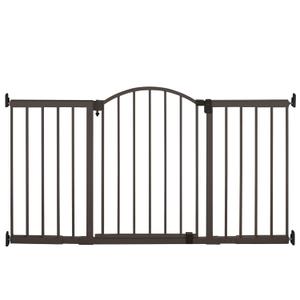 Summer Infant Metal Expansion Extra Wide Safety Pet and Baby Gate, 44"-71" Wide, 36 Tall, Hardware Mounted for Dog and Child Safety, Fits Large Opening or Doorway, Auto Close Walk Thru Door - Bronze