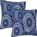 Boho Pillow Covers 16x16 Set of 2Decorative Home Outdoor Boho Pillow Case for Couch Bed Car, Bule