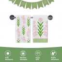 Dandelion Flower Kitchen Dish Towels Set of 2, Botanical Pink Green Floral Drying Hand Towel Baking Cooking Cloth, Spring Summer Bathroom Home Decoration 18'' x 26''