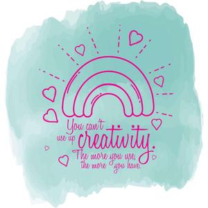 Children You Cant Use Up Creativity Uplifting Quote Wall Decal Decoration The More You Use The More You Have Cute Rainbow Mini Hearts Lasts Years and Easily Removable - Size: 30 in(W) x 30 in(H)