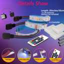 Battery Powered LED Strip Lights, Wireless RGB LED Strip Lights with 24 Keys Remote Control, 20 inch x 3 Pack for Kitchen Under Cabinet Lighting, Shelves, Under Counter, Closet, Cordless Click Light