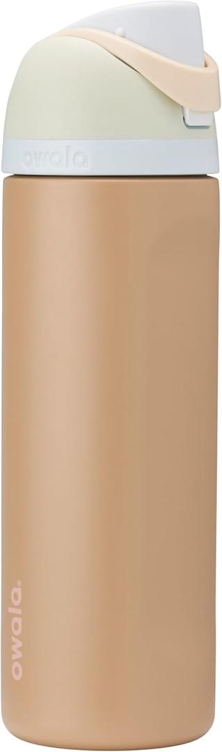 Owala FreeSip Insulated Stainless Steel Water Bottle with Straw for Sports and Travel, BPA-Free Sports Water Bottle, 24 oz, Mint/Brown, Muddy Buddy