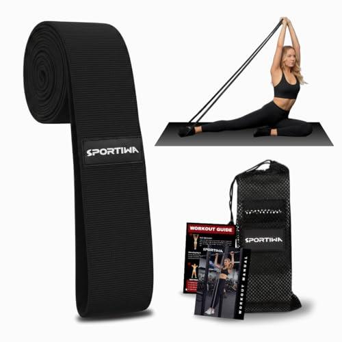 76 Inch Extra Long Fabric Resistance Band for Working Out – 3 Inches Wide – Non-Slip Workout Band for Pilates, Stretching & Strength Training (Black)