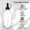 42 Pack 4oz Clear Glass Bottles with Glass Eye Droppers for Essential Oils, Perfumes & Lab Chemicals (Brush, Funnels, 3 Extra Droppers, 48 Pieces Labels & 30ml Measuring Cup Included)