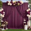 50ft12ft Burgundy Backdrop Curtains for Wedding Parties, 10 Panels Wrinkle Free Polyester Photo Backdrop Drapes Back Drop Cloth for Birthday Photography Background, W5' x H12'