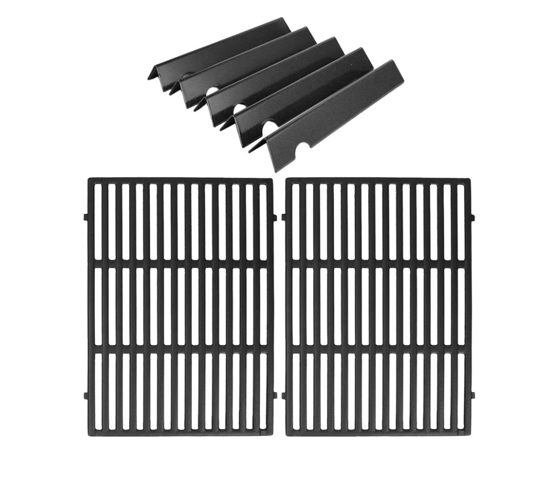 17" Flavorizer Bars 66795 and 18.75" Cast Iron Grill Grates 66095 Combo for Weber Genesis II LX 300 Series,Genesis II E/S 310/315 / 325/330 / 335 Grill Grate Flavor Bars Set for Weber 66802 66032