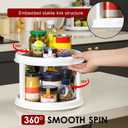2 Tier 10" Turntable Lazy Susan Spice Organizer - Rotating Seasoning Rack for Pantry Cabinet Kitchen Countertop, Table Top Organizing - Multiuse Two Tier Rotating Organization Rack Spinner