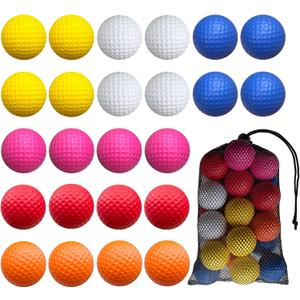 24 Pack Foam Golf Practice Balls,Practice Golf Balls for Backyard,Realistic Feel and Limited Flight Soft Golf Balls for Indoor or Outdoor Training
