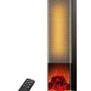 Space Heaters for Indoor Use, 1500W PTC Ceramic Electric Heater with Thermostat, Room Temperature Display, 70° Oscillation, Remote Control, 12H Timer, Quiet Portable Heater for Office Bedroom