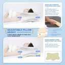 Pain Relief Cervical Pillow for Neck Support, Adjustable Ergonomic Pillow Cozy Sleeping, Odorless Orthopedic Memory Foam Pillow, Contour Bed Pillow for Side Back Stomach Sleeper