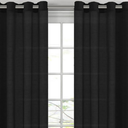 H.VERSAILTEX Linen Curtains Natural Blended Curtain Panels for Living Room/Light Reducing Linen Semi Sheer Curtains 108 inch Length 2 Panels Set Nickel Grommet Window Panels, 52" x 108", Black