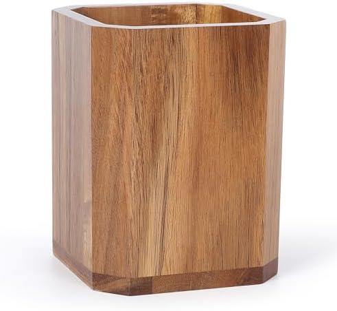 Kitchen Utensils Holder for Countertop: Wooden Utensil Crocks - Cooking Spoons Organizer