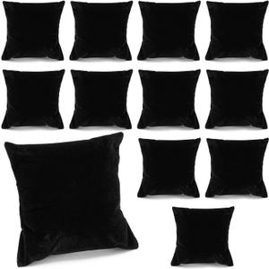 Juvale Velvet Bracelet Cushion Pillow - Scratch-Resistant Plush Protection & Velvet Jewelry Pillow - Bracelet Holder & Display Stand - Jewelry Display for Vendors - 12 Pack, Black - 3 x 3 x 1.5 in