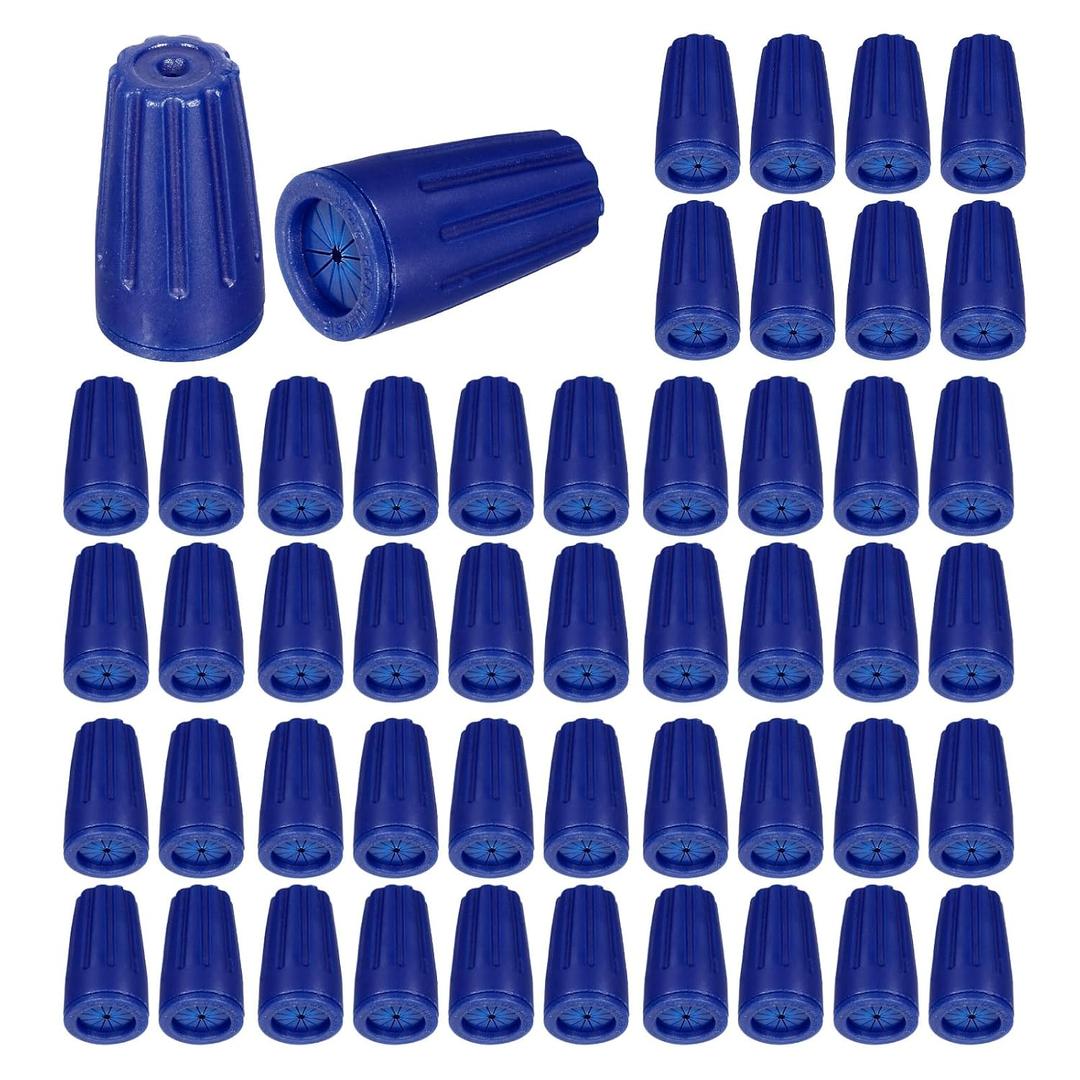 MECCANIXITY 50Pcs Waterproof Wire Connector, Cable Terminal Connectors 22-12AWG Outdoor Twist Seal Nut Caps for Landscape Light, Water Irrigation, Blue