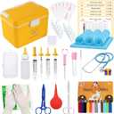 Puppy Kitten Whelping Kit - Newborn Whelping Supplies with Nursing Feeding Bottle Kit, Record Charts, Collars, Pee Pads, Bulb Aspirator, Hemostatic Forcep, Umbilical Cord Scissors. Pet Delivery Kit