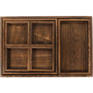 Kichvoe 1set Wooden Serving Capacity Snack and Tea Tray for Fruits Desserts and More Sturdy Natural Design for Home Gatherings Parties and Restaurants