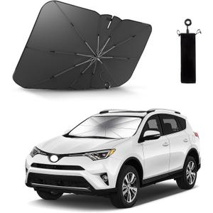 YEEGO DIRECT Windshield Sun Shade with 360Anti-Scratch Handle Sunshade, Shades for Front Windows for SUV Car Automotive Interior Accessories BRE/lla Shie-ld (59''*32''), Silver