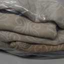 DWCN Ombre Blackout Curtains for Bedroom - Luxury Damask Patterned Thick Grommet Drapes for Living Room, 1 Pair Gradient Window Curtain Panels, 52 x 72 Inches Long, Taupe