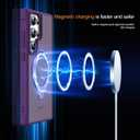 Compatible with Samsung Galaxy S24 Ultra Case with Magnetic Ring Stand Translucent Phone Case for S24 Ultra 6.8" [Compatible with Mag-Safe] [Great Grip Feeling],Purple