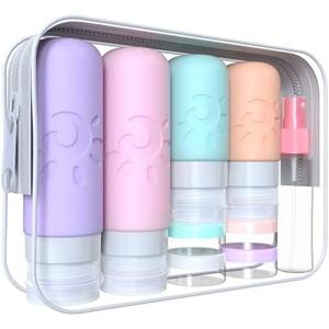 Zafit 18 Pack travel Bottles for Toiletries, TSA Approved Silicone Travel Containers Leak Proof Refillable Travel Accessories for Shampoo Conditioner Lotion Body Wash(Multicolored C)