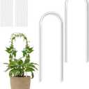 2 Pack Small Plant Trellis for Pots Indoor, Clear Acrylic Hoya Pothos Trelli with 20 Ties