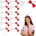 Knitgrip 12 Pcs Kitty Cat Ears Headbands Gift for Kitty Friends Birthday Party Favor Kitten Decoration(Red,Retro)