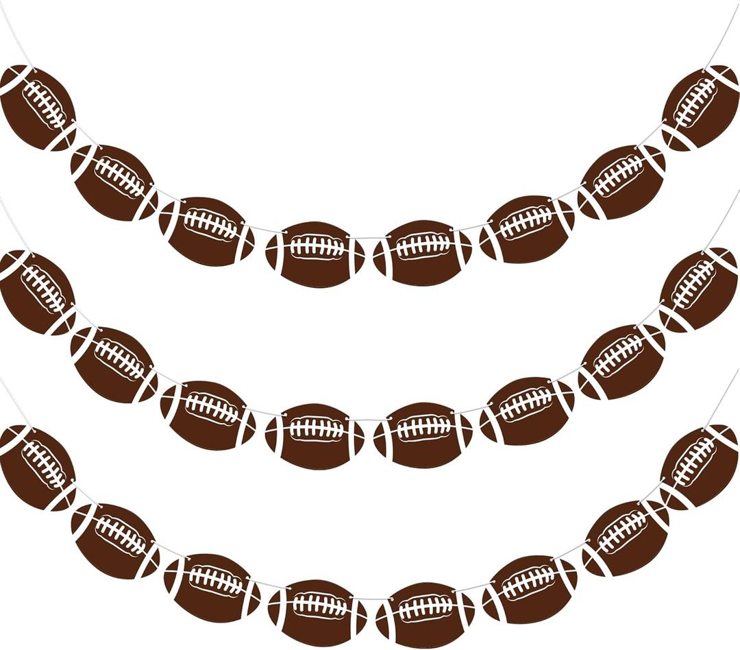 OHOME Football Party Decorations for Super Game Bowl 2026 - Game Day Banner | Football Party Decorations Supplies Favors Indoor Outdoor - Birthday Hanging Backdrop Sports Theme Decor for Wall Home (Brown)