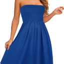 elescat Summer Dresses for Women Strapless Casual Beach Cover Ups Tube Top Sundress (Small, B Royal Blue)