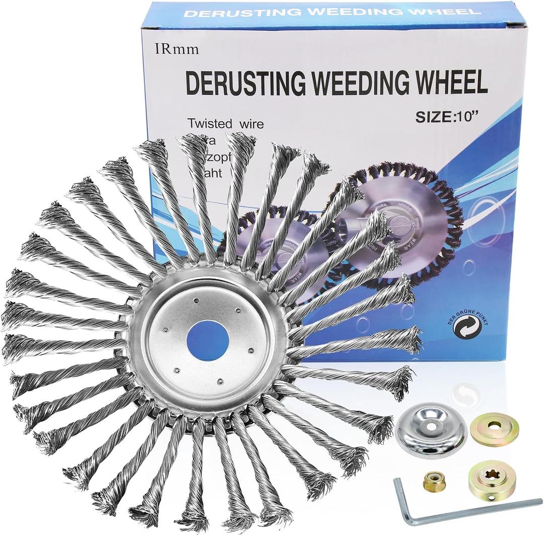 10 Inch Unbreakable Wired Trimmer Blade for Weed Eater, Steel Wire Rotary Brush Cutter Trimmer Head, Weed Eater Head for Moss Grass Rust Removal, Paving Stone, Pavement Joints or Driveway