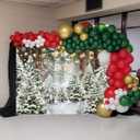 Winter Forest Scene Backdrop 7x5FT Christmas Tree Snowy Snowflake Wonderland Scene Photography Background Winter Holiday Party Decorations Supplies Photo Props