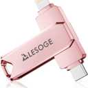 MFi Certified Flash Drive 256GB for iPhone Photo Stick Thumb Drive, High Speed USB Memory Stick iPhone Flash Drive for Photos Videos, External Storage Jump Drive for iPhone/iPad/Android/PC (Pink)