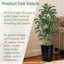 Realistic Artificial Indoor Plant Tree - Tall Fake Dracaena Potted Plant for Home Office Decor, Living Room & Bedroom - Lifelike Faux Plant Tree with Pot-Palm Tree (Black, 5FT)