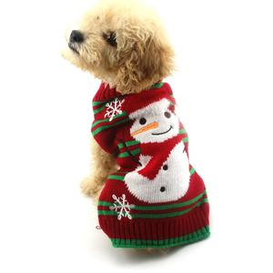 NACOCO Dog Snow Sweaters Snowman Sweaters Xmas Dog Holiday Sweaters New Year Christmas Sweater Pet Clothes for Small Dog and Cat(Snowman,XXL) (2X-Large (Pack of 1), 1-Red Snowman)