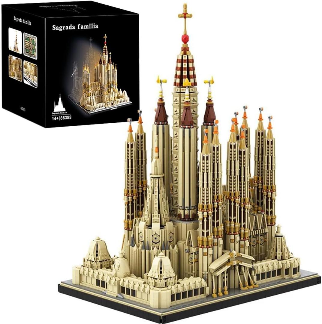 BBTiloBrix Sagrada Família Church Architectural Building Block Set, 10328 Pieces Collectible Cathedral Model, Spain Landmark Construction Kit for Adults,Home Decor Gift for Architecture Enthusiasts