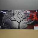 Framed Black and White Wall Art for Living Room, Large Red and Black Artwork for Walls, Modern Painting Dark Wall Art Prints for Home Office, Hallway, Home Theater Decor 20x40 Inch (Red Cloud Tree)