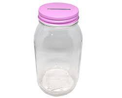 Large Coin Bank Jar Tip Jar with Slotted Gold Lid Holds Over $700 in Coins-...