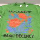 Radicalized by Basic Decency Floral Womens T-Shirt, Green, Size XL